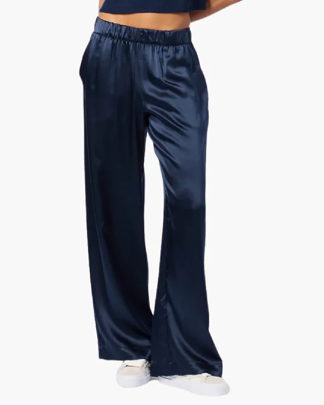 BRYNN HIGH RISE PULL ON WIDE LEG PANT IN MIDNIGHT NAVY Classic Flared Pants