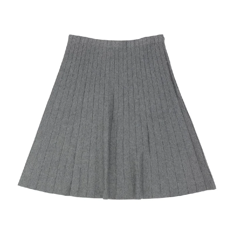 Gray Solid Midi Skirt lace skirt romantic