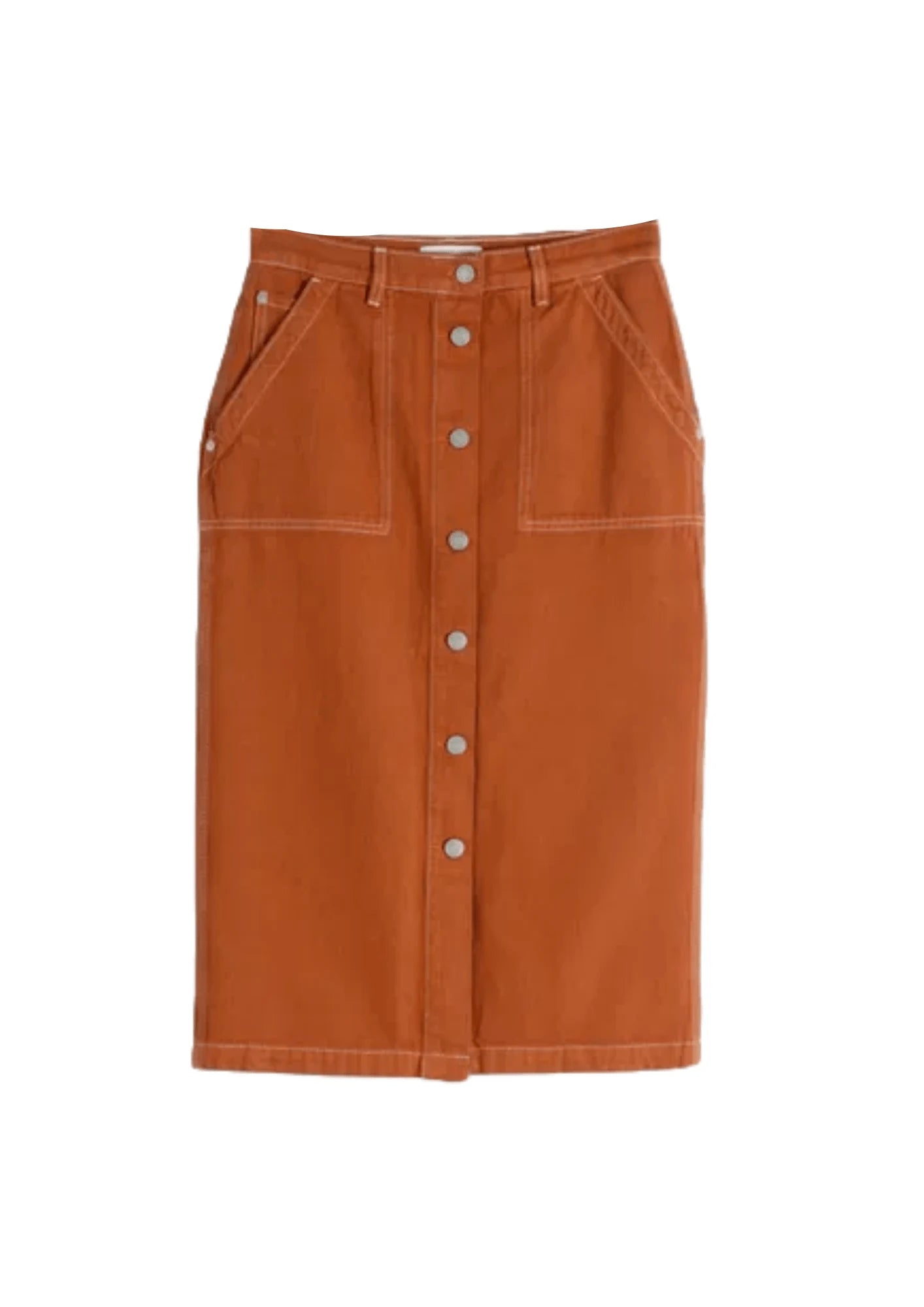 MID RISE DENIM MIDI SKIRT corduroy skirt durable