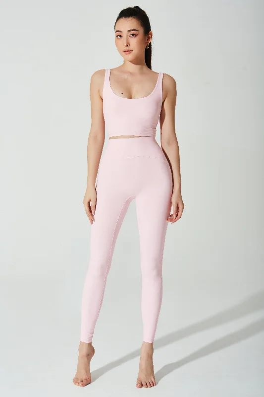 Taylor Cropped Tank - Blush solid color tank