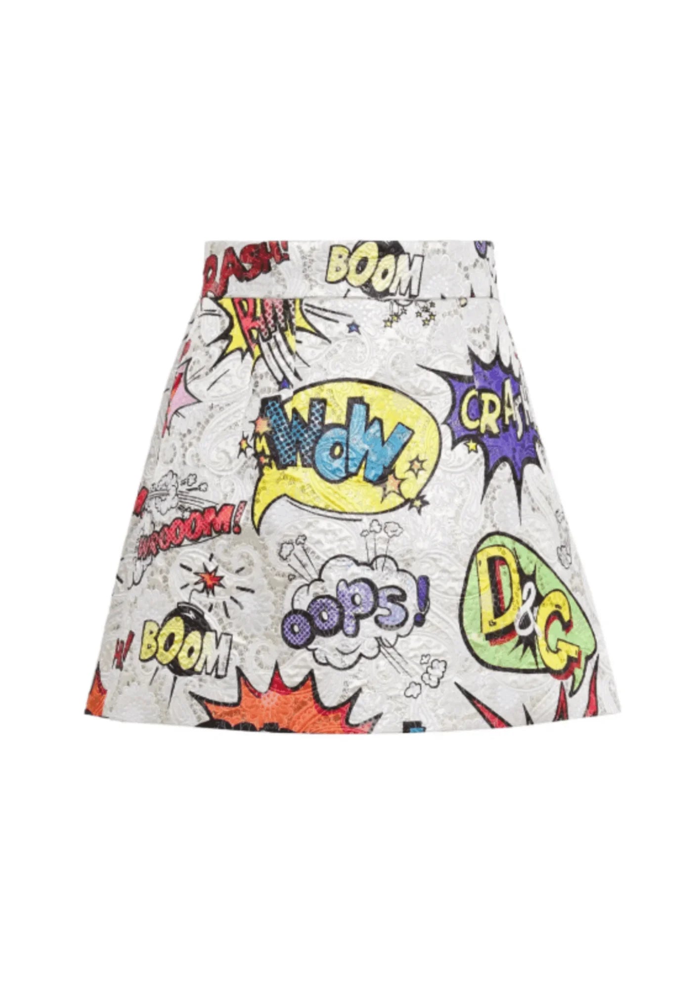 OFFWHITE PRINTED METALLIC MINI SKIRT silk skirt sleek