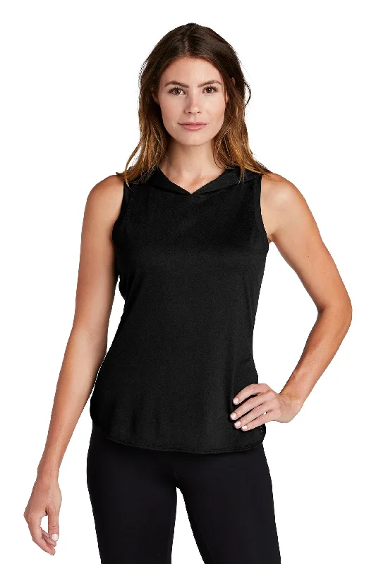 Sport-Tek Women's PosiCharge Tri-Blend Wicking Draft Hoodie Tank turquoise tank top