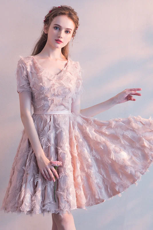 Party Dress with Feathers Elegant Bridesmaid Dress Prom Dress Homecoming Dresses Tunics Business professional