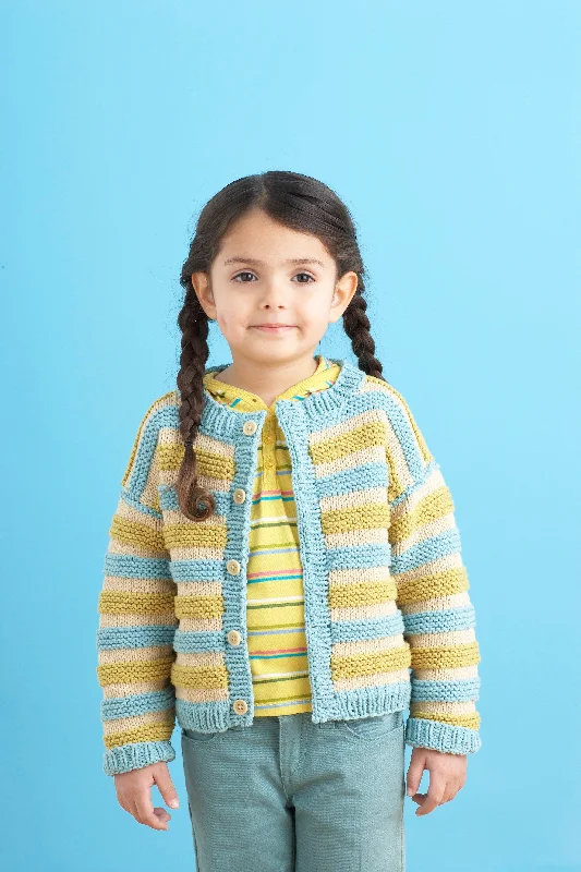 Playful Stripes Cardigan Pattern (Knit) Fitted Loose Oversized