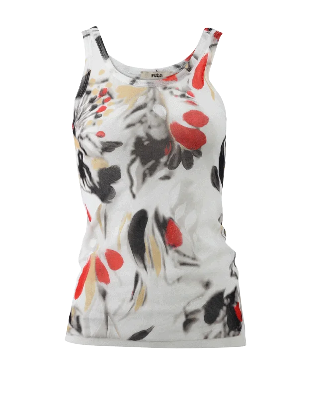 Cigno Print Tank mesh tank top