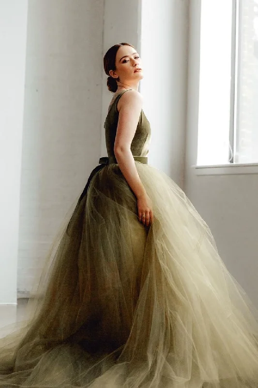 Velvet Tank Top Prom Dresses with Tulle Skirt striped tank top