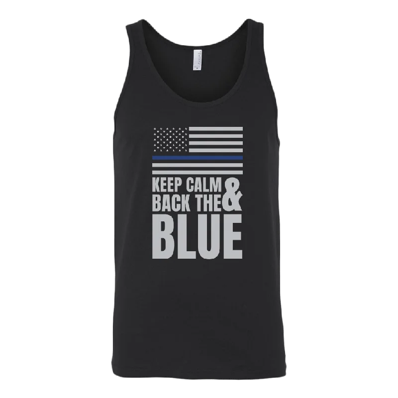 Keep Calm And Back The Blue Tank Top playful tank top