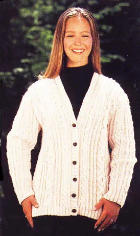 Aran Cardigan Sweater Pattern (Knit) Jersey Fabric Tulle Fabric Batik Fabric
