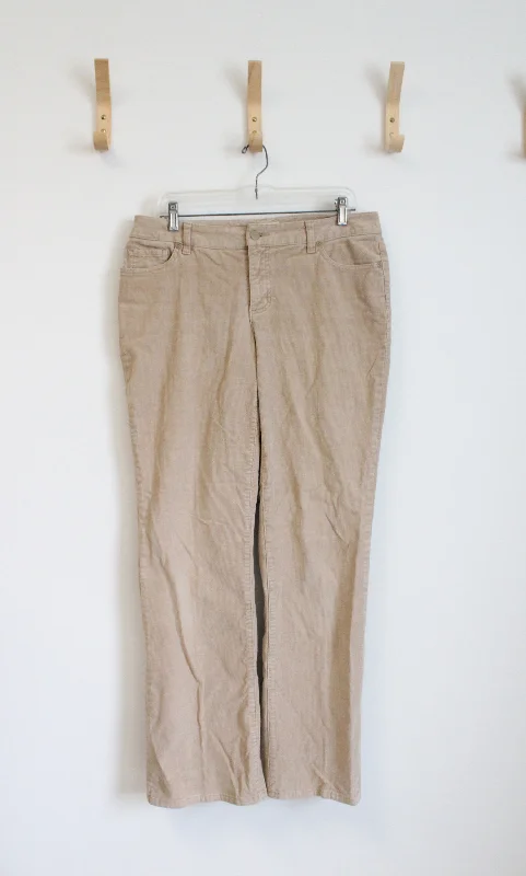 St. John's Bay Straight Fit Secretly Slender Bootcut Tan Corduroy Pants | 10 High-Waist Jogger Pants
