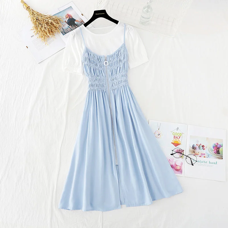 New French waist closing sling skirt with thin temperament  4162 chiffon skirt delicate