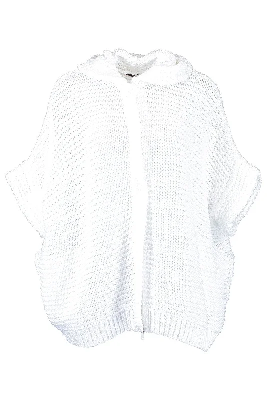 Zip Up Hooded Cardigan - Bianco Zippered Buttoned Snapped
