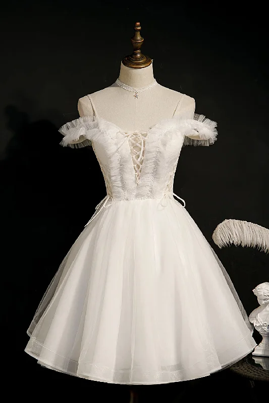Cute Birthday Party Dress Beads Off-the-shoulder Homecoming Dress Tunics Chic fashionable