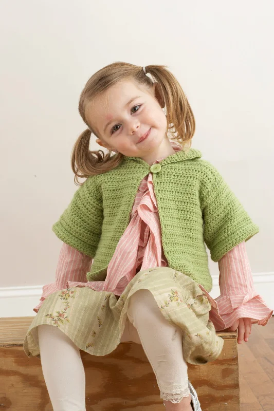 Short And Sweet Child's Cardigan Pattern (Crochet) Zippered Front Buttoned Front Snap Front
