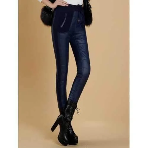 High Waisted Pencil Skinny Down Pants - Royal 3xl Formal Dress Pants