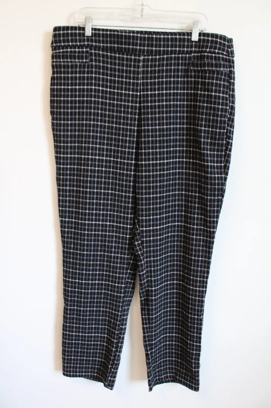 Liz Claiborne Black Houndstooth Stretch Pants | 18 Soft Stretch Leggings
