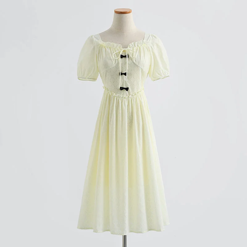 French one line neck bubble sleeve waist narrow skirt  4277 chiffon skirt flowing