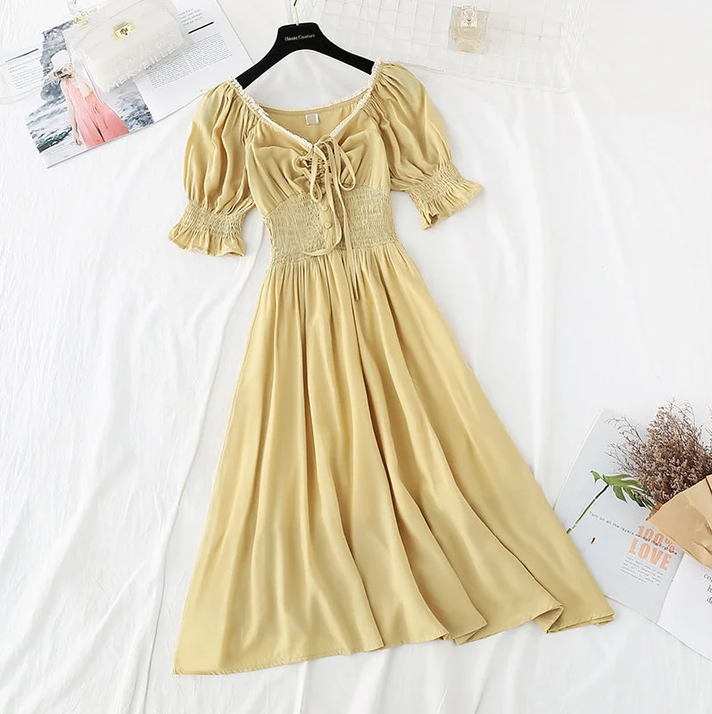 New style bubble sleeve length French retro skirt with slim waist  4218 velvet skirt plush