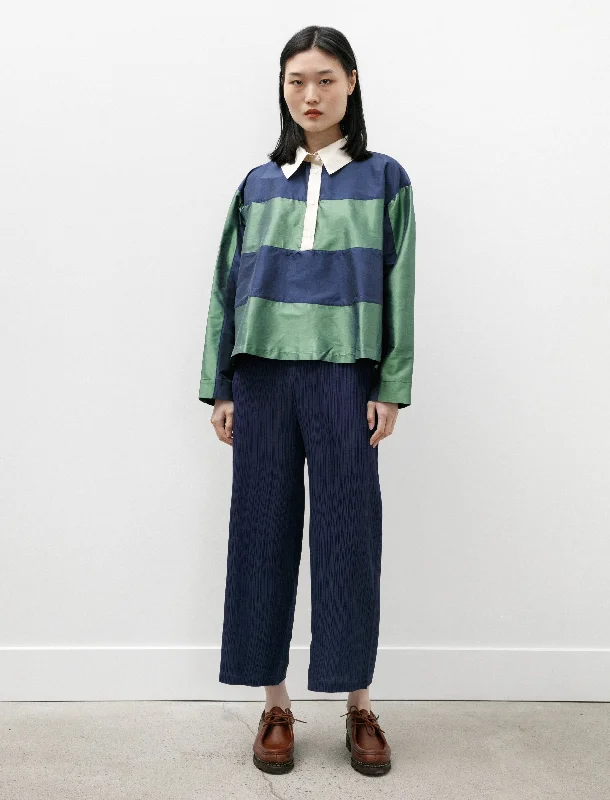 Thicker Bottoms Straight Pants Navy Casual Wide Pants