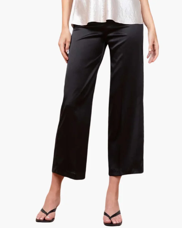 ALEX PANT IN LIQUID SATIN BLACK Casual Yoga Pants