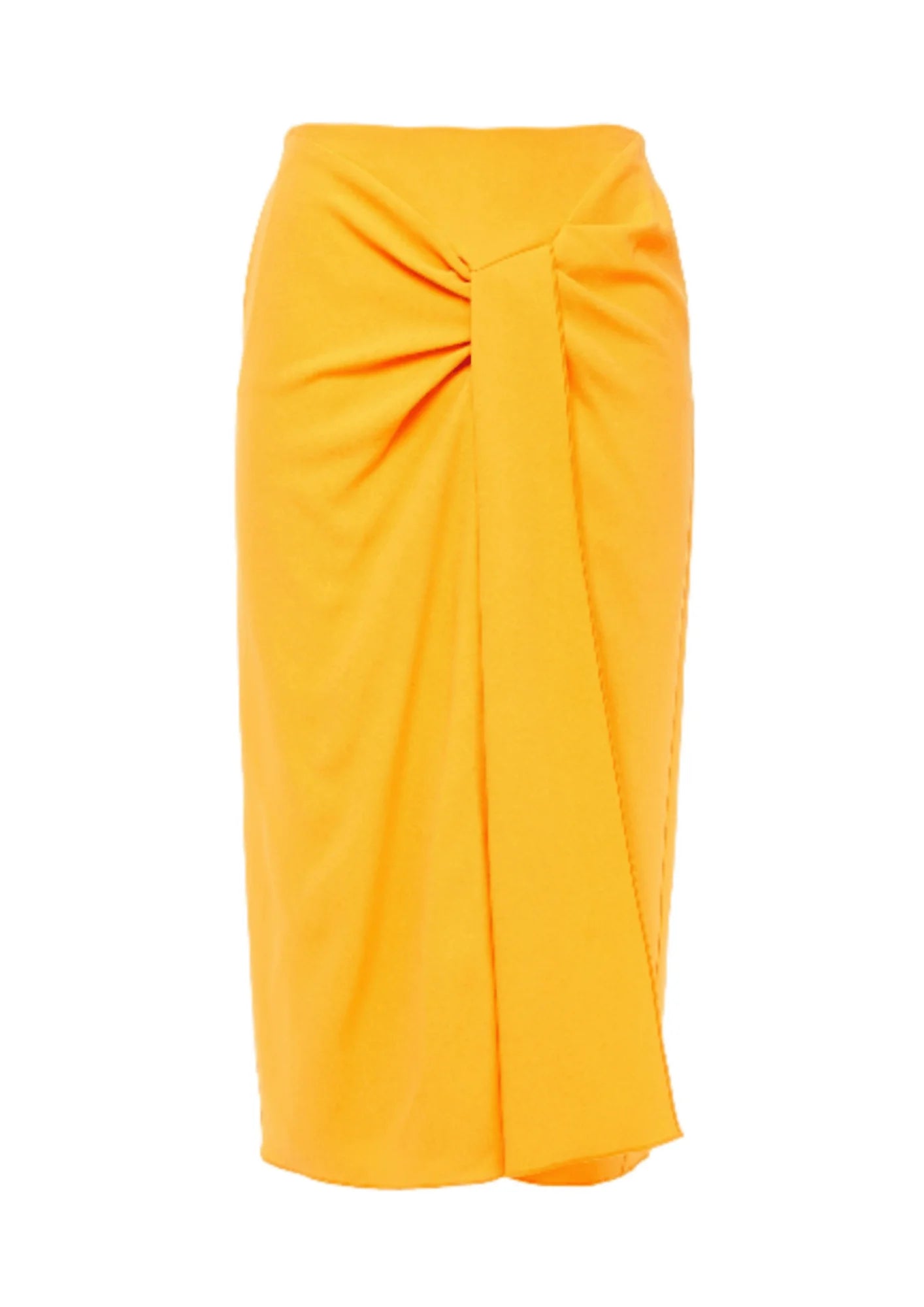 YELLOW DRAPED SKIRT floral skirt print