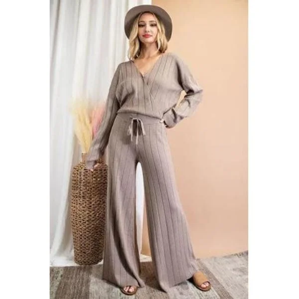 Ribbed straight leg knit pants Comfortable Maternity Pants