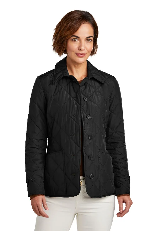 Custom Embroidered - Brooks Brothers© Women's Quilted Jacket BB18601 Fleece Fabric Down Fabric Feather Fabric