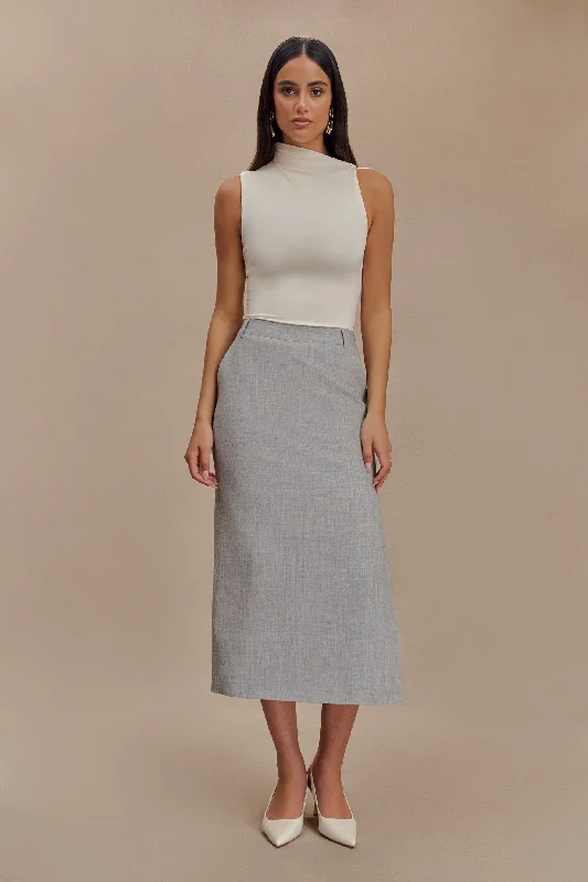 Ambrose Midi Skirt - Charcoal Marle slim fit skirt