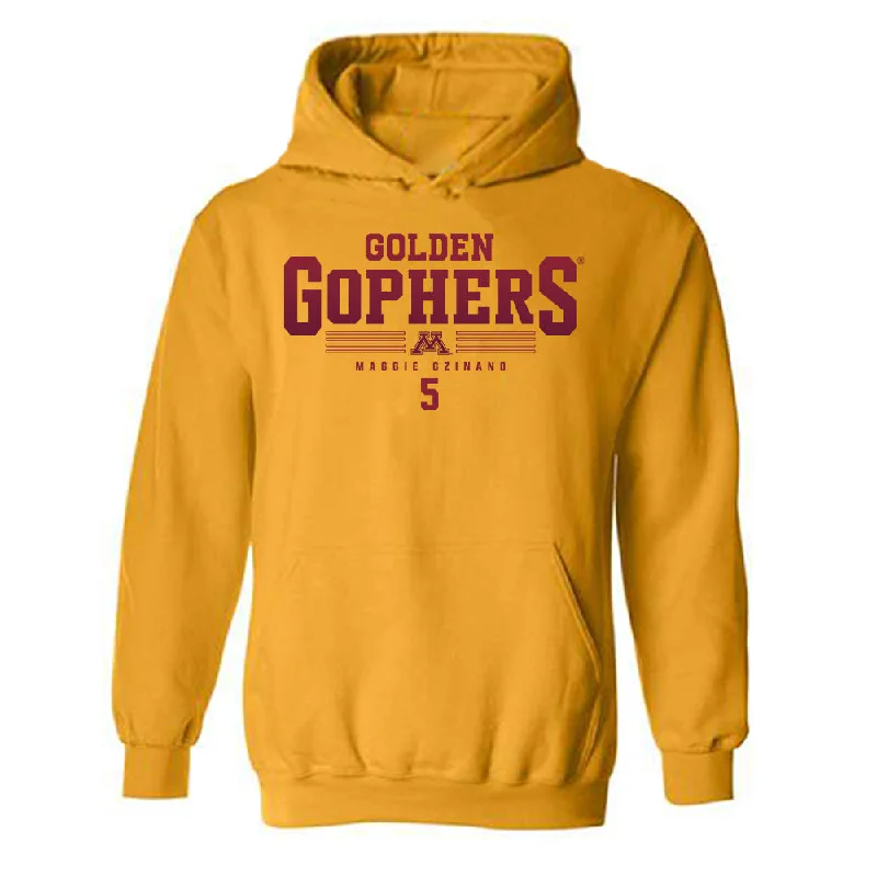 Minnesota - NCAA Women's Basketball : Maggie Czinano - Classic Fashion Shersey Hooded Sweatshirt Hoodie with Contrast Stitching Detailed Premium Minnesota - NCAA Women's Basketball : Maggie Czinano - Classic Fashion Shersey Hooded Sweatshirt Hoodie with Contrast Stitching Detailed Premium