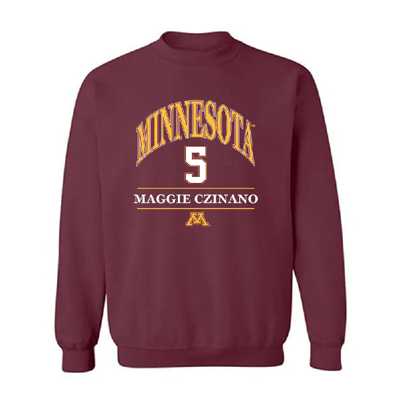 Minnesota - NCAA Women's Basketball : Maggie Czinano - Classic Fashion Shersey Crewneck Sweatshirt Hoodie with Pastel Soft Subtle Minnesota - NCAA Women's Basketball : Maggie Czinano - Classic Fashion Shersey Crewneck Sweatshirt Hoodie with Pastel Soft Subtle
